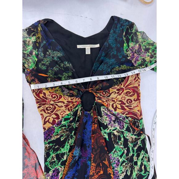 Vintage Diane von Furstenberg Dress 100% Silk Boho Floral Freaky Friday - Size 4 - Picture 4 of 7